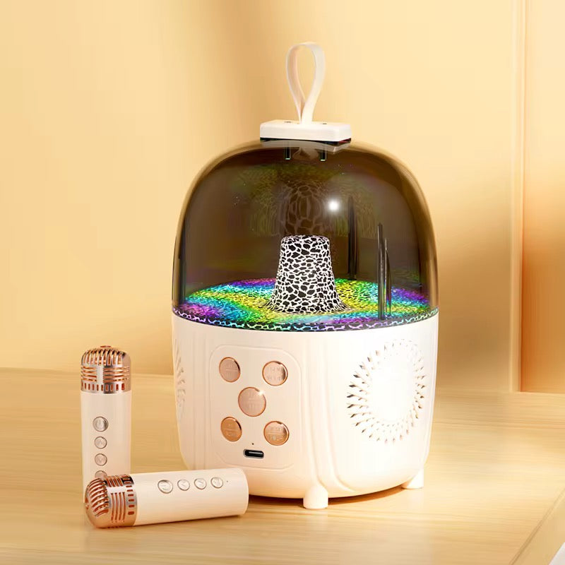 Portable Bluetooth Karaoke Speaker with LED Light Show – Dual Wireless Mics