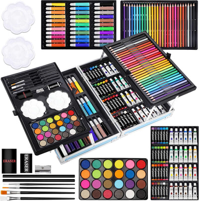 Art Supplies, 144-Piece Deluxe Art Set Professional Art Kit