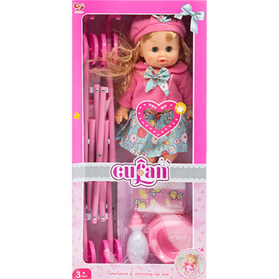 Baby Doll with Stroller & Feeding Accessories