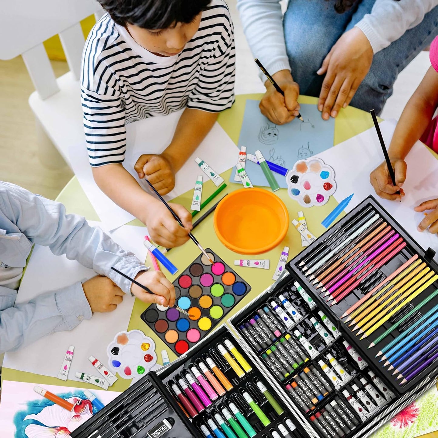 Art Supplies, 144-Piece Deluxe Art Set Professional Art Kit