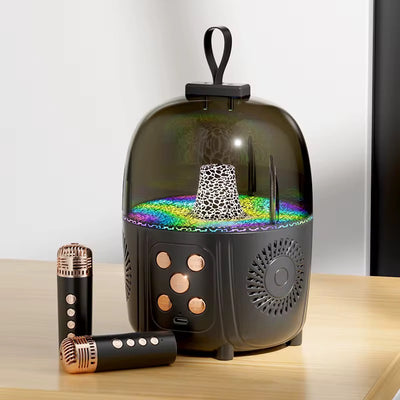 Portable Bluetooth Karaoke Speaker with LED Light Show – Dual Wireless Mics