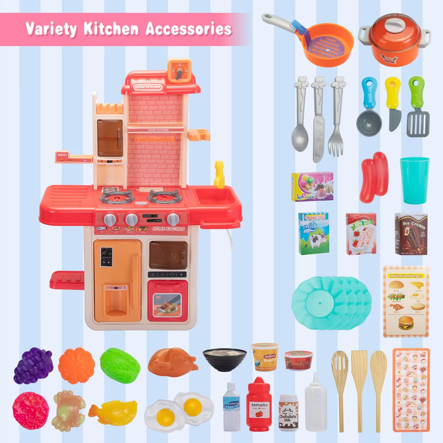 Deluxe Kids Home Kitchen Playset – Full Cooking & Chef Station