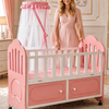 Baby Crib with Mosquito Net & Storage Drawers