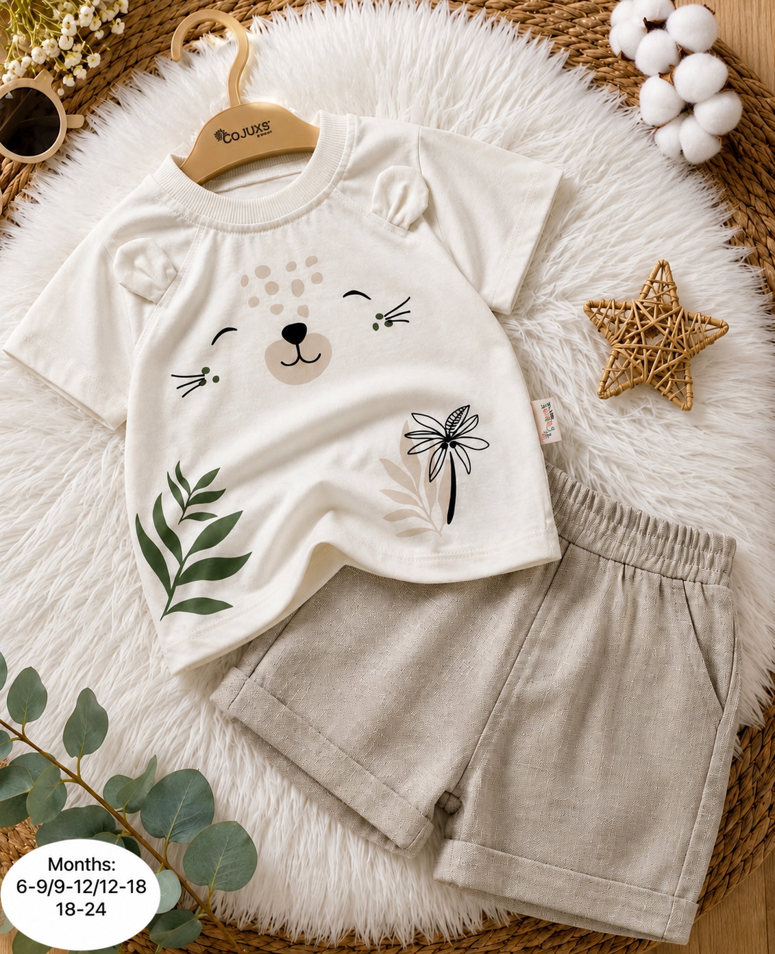 Cute Bear Baby Summer Set