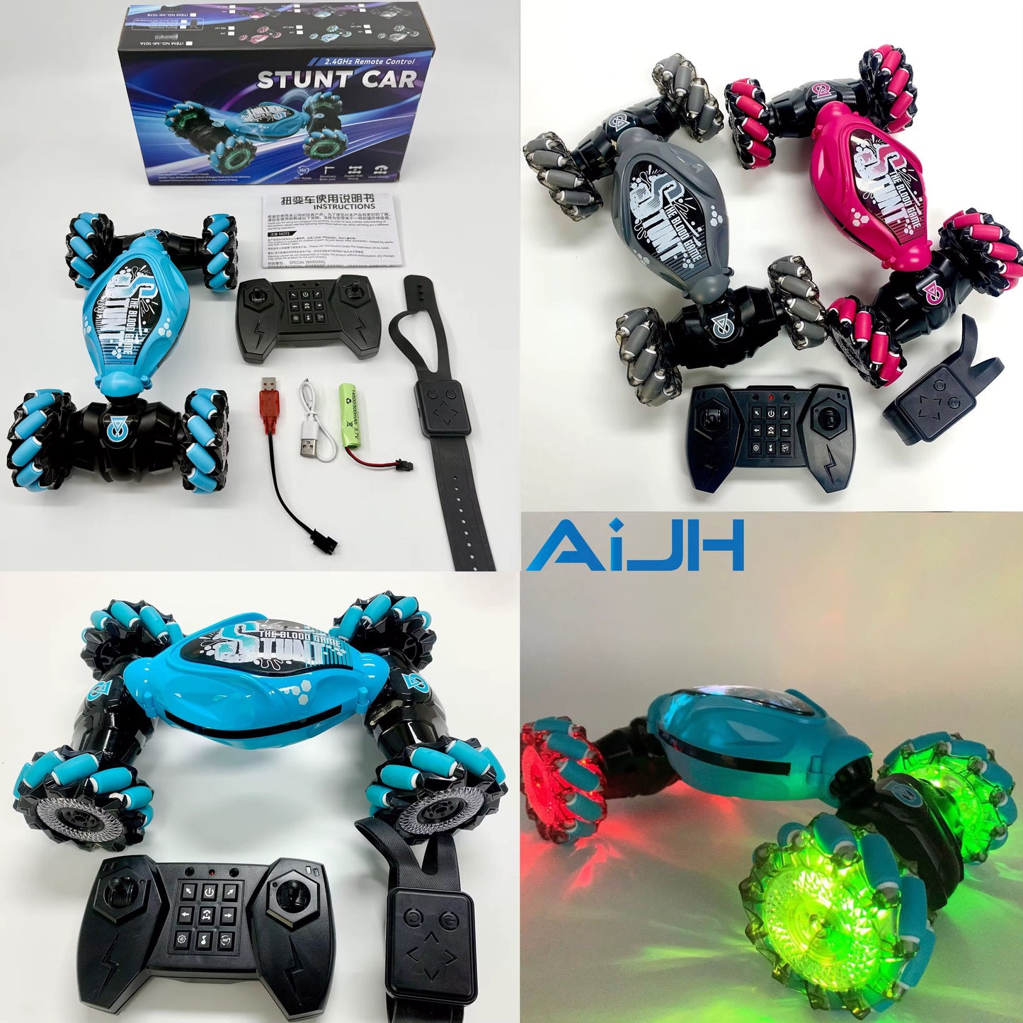 360° Gesture Control Stunt Car – Drift & Flip RC Monster