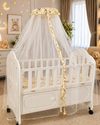 Baby Crib with Mosquito Net & Storage Drawers