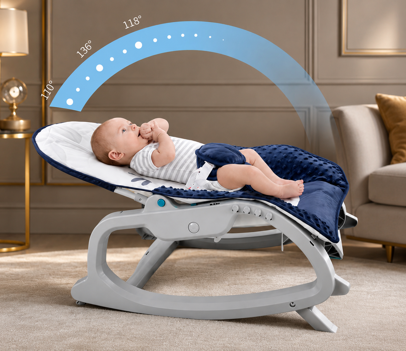 Baby Rocker & Infant Bouncer Chair with Toy Bar