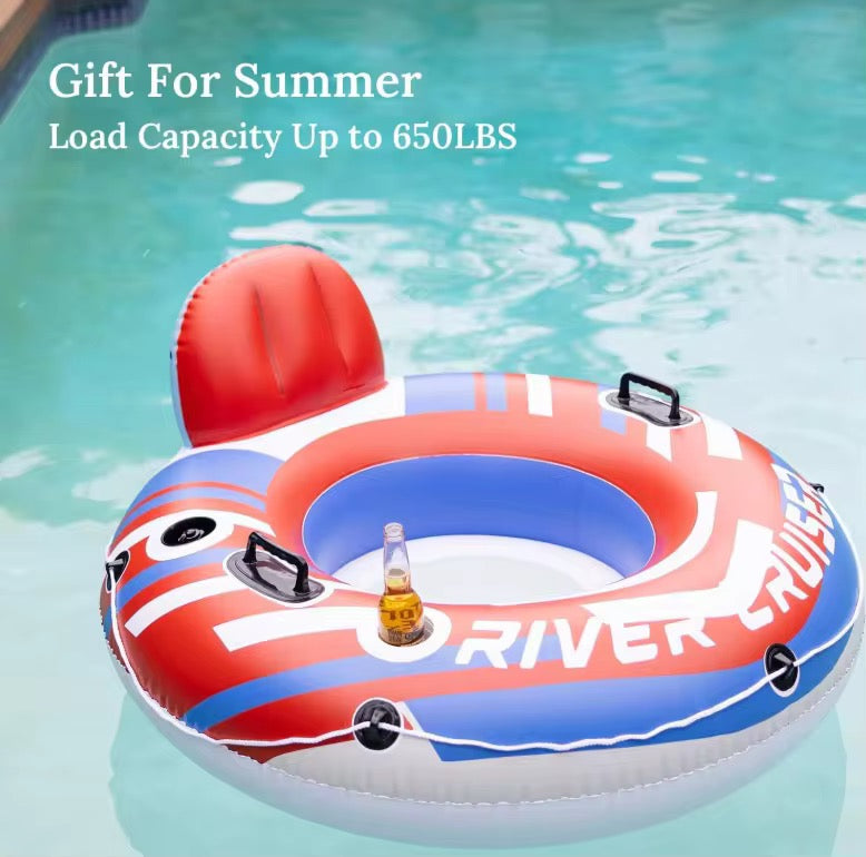 Inflatable Pool Tube with Backrest