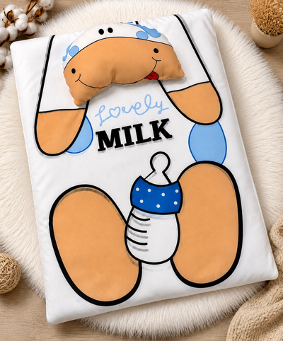 Lovely Milk Baby Blanket & Pillow Set