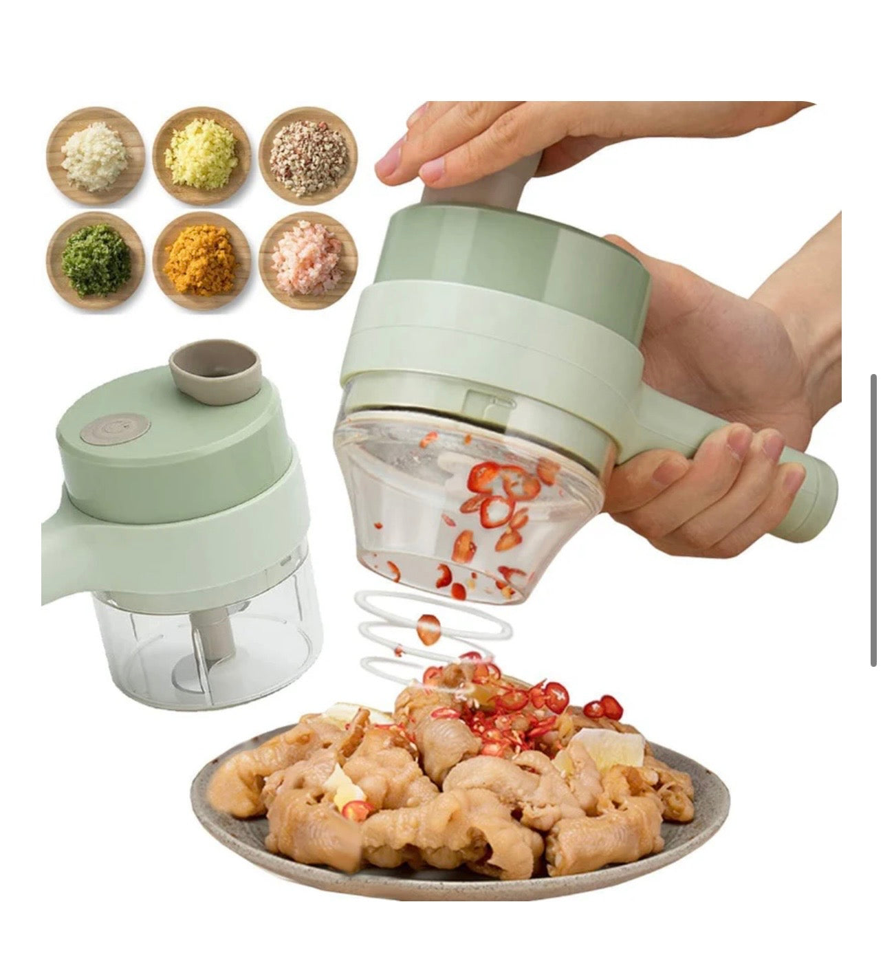 Handheld Electric Vegetable Cutter | 4-in-1