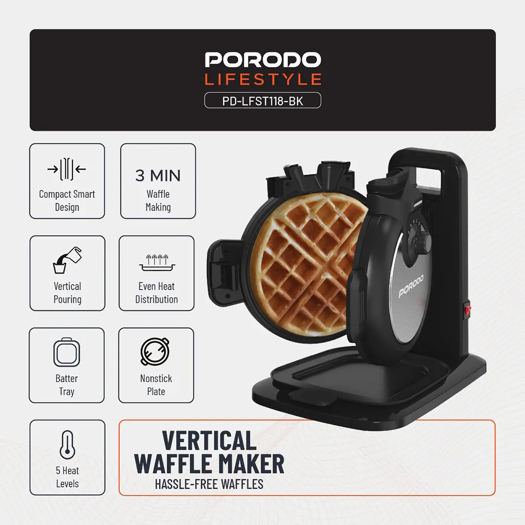 Porodo Lifestyle Vertical Waffle Maker