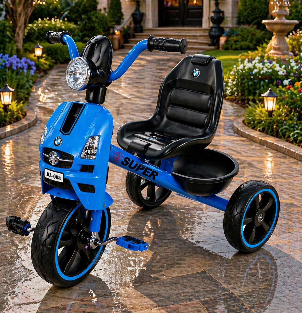TurboRide™ Premium Kids Tricycle with Storage Basket