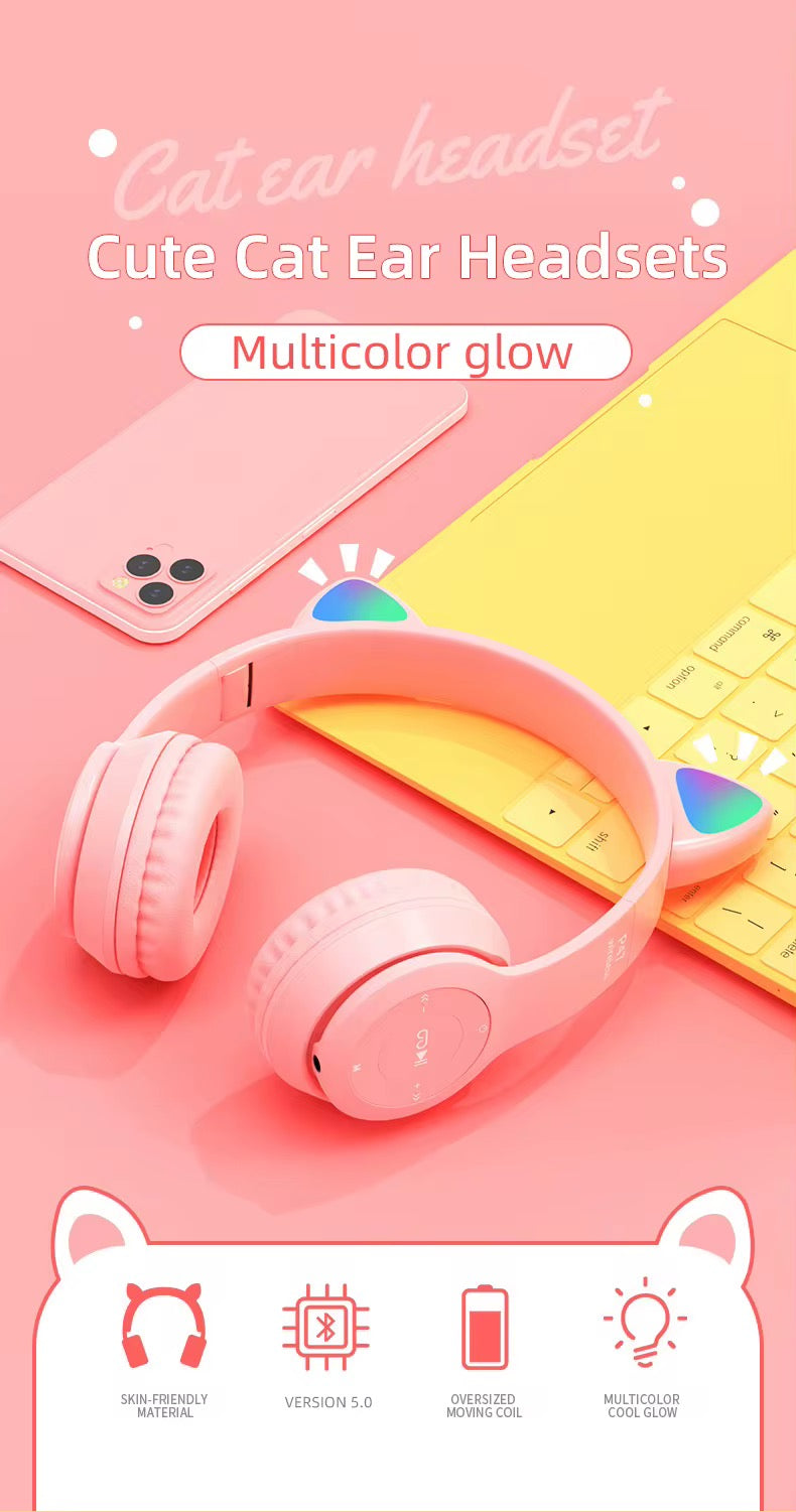 P47 Wireless Cat Ear Headphones