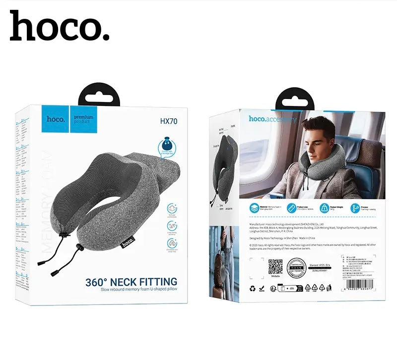 HOCO HX70 360° Memory Foam Travel Neck Pillow