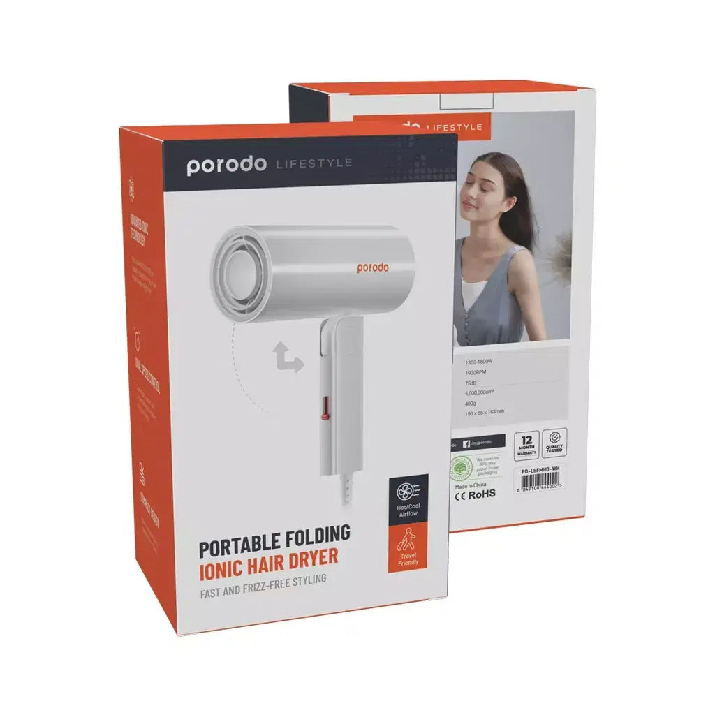 Porodo Lifestyle Portable Folding Ionic Hair Dryer
