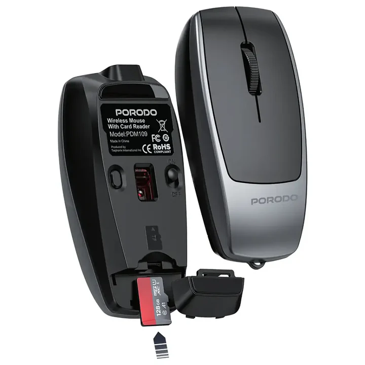 Porodo 1600DPI Wireless Mouse with Charging Dock