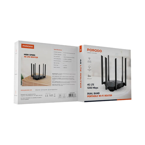Porodo Dual Band 4G LTE Portable Wi-Fi Router