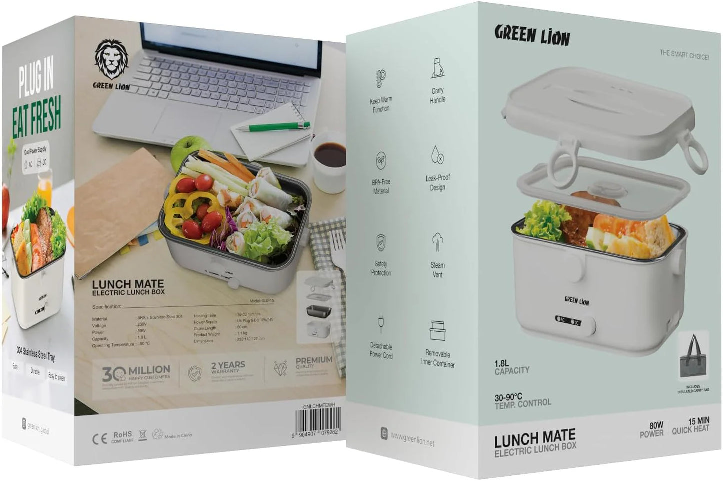 Green Lion Lunch Mate Electric Lunch Box – Portable Food Warmer