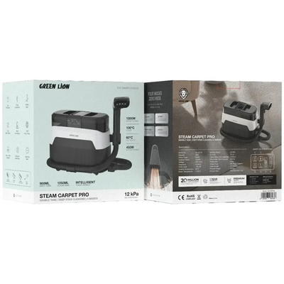 Green Lion Steam Carpet Pro with Double Tank & Deep Stain Cleaning