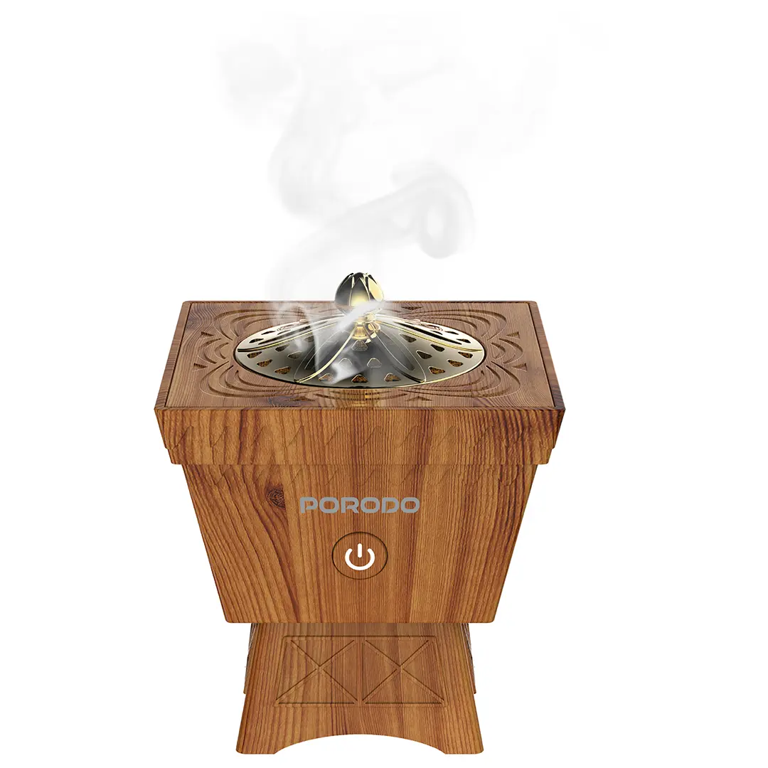Porodo Lifestyle Classic Wood-Finish Portable Incense Burner