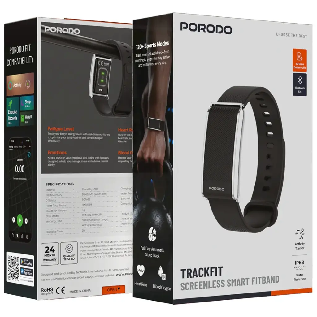 Porodo TrackFit Screenless Smart Fitband