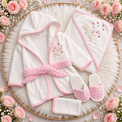 Luxury Baby Bath Gift Set – Soft Hooded Robe Collection